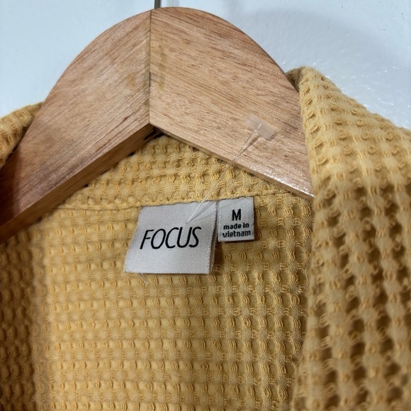 Focus 100% Cotton Yellow Tweed Jacket Size M - Picture 5 of 7